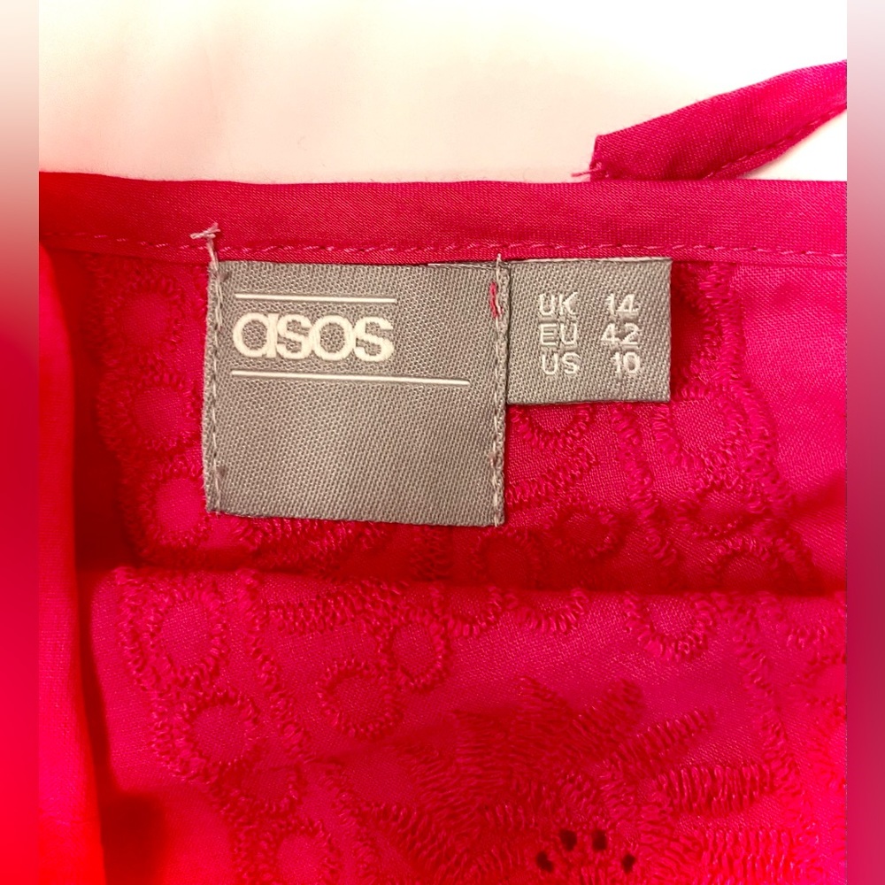 ASOS Pink Broderie Sundress, Size 10 - Picture 6 of 6